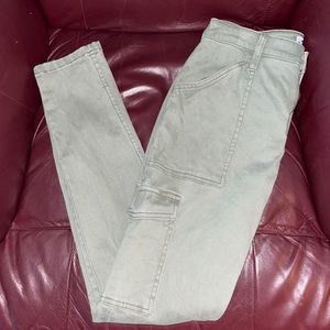 Women’s Hollister Cargo Jeans, army green, sz 3, High-Rise Super Skinny